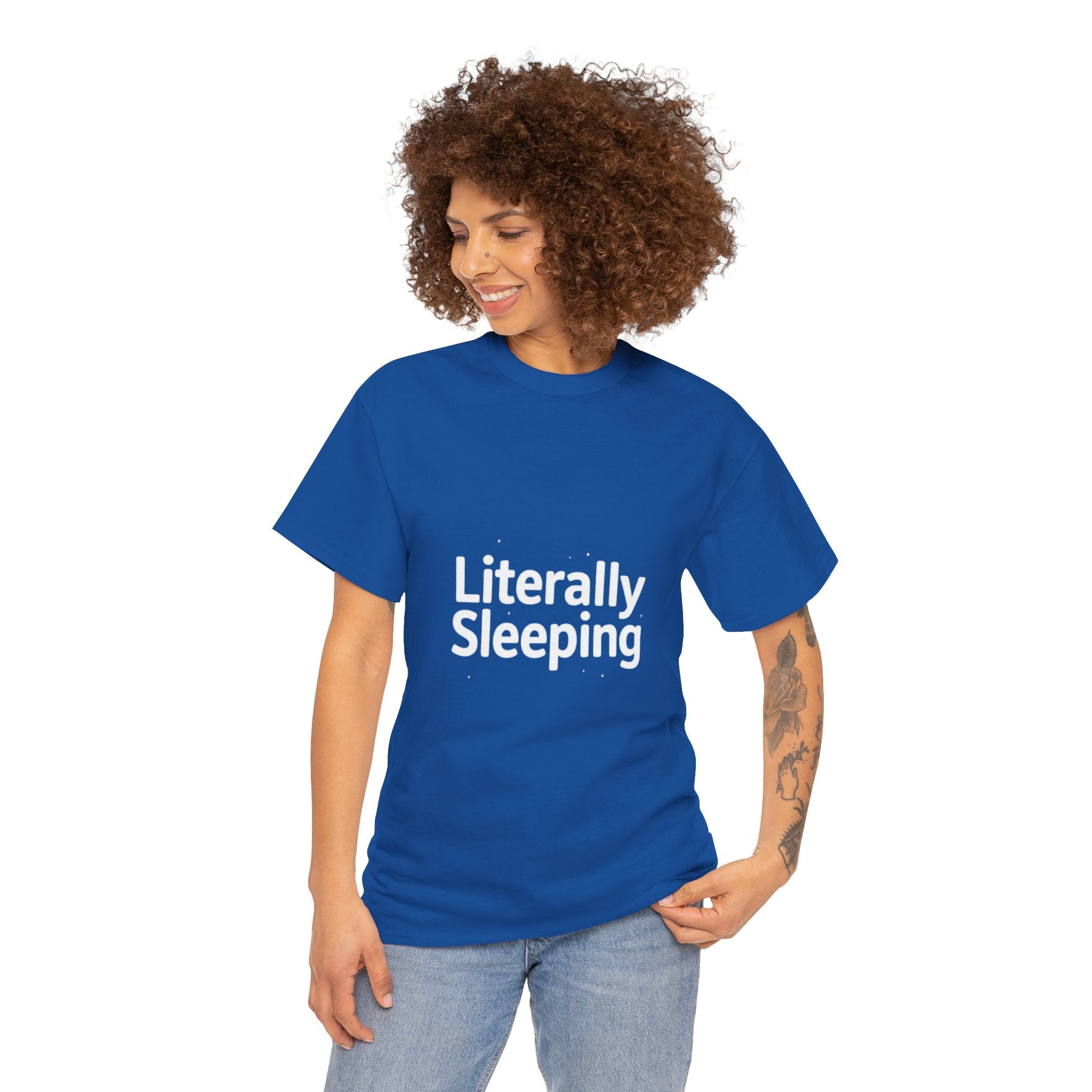 Literally Sleeping, Unisex Cotton Tee