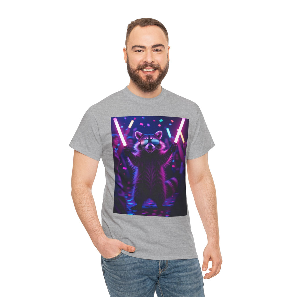 Raccoon Raver, Unisex Cotton Tee