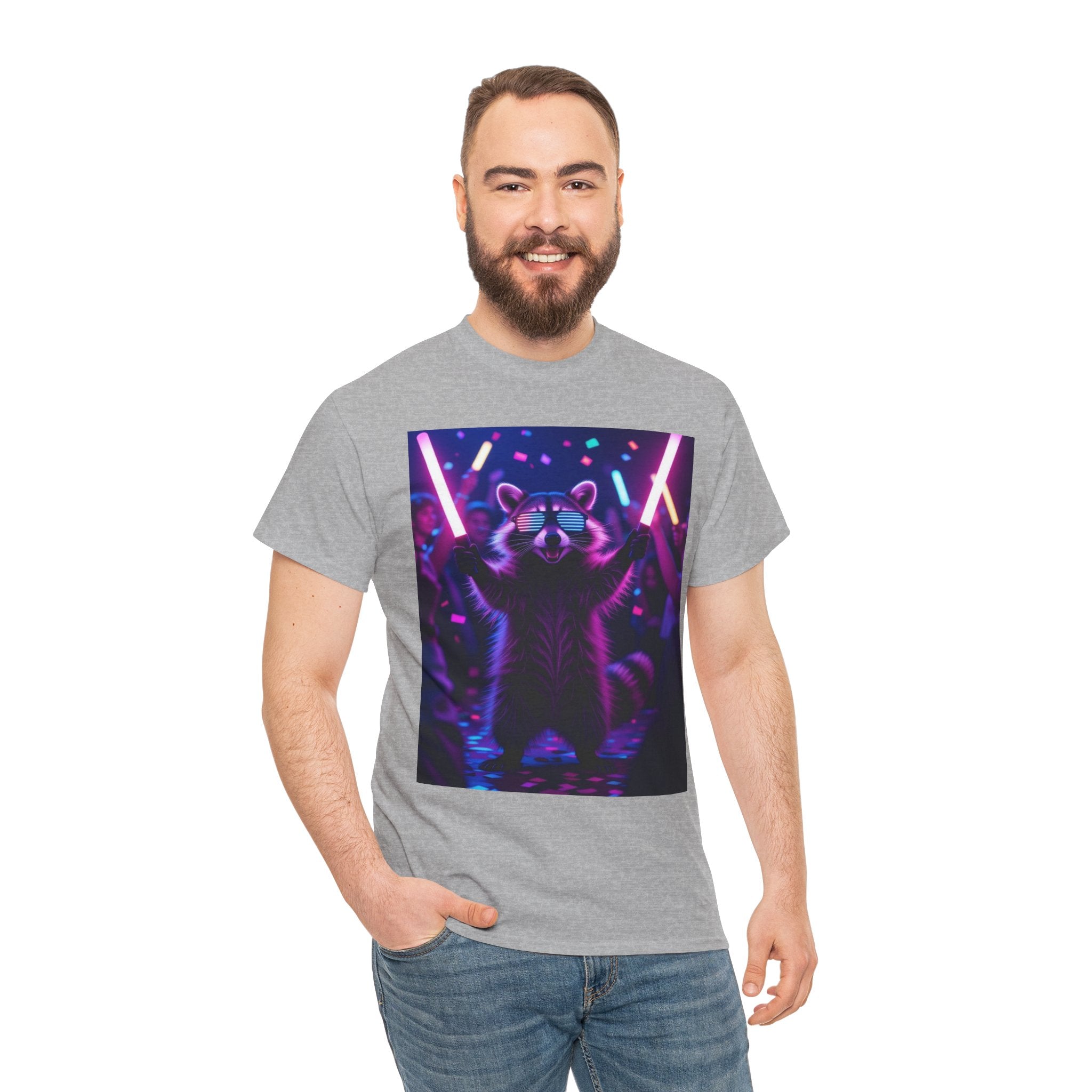 Raccoon Raver, Unisex Cotton Tee