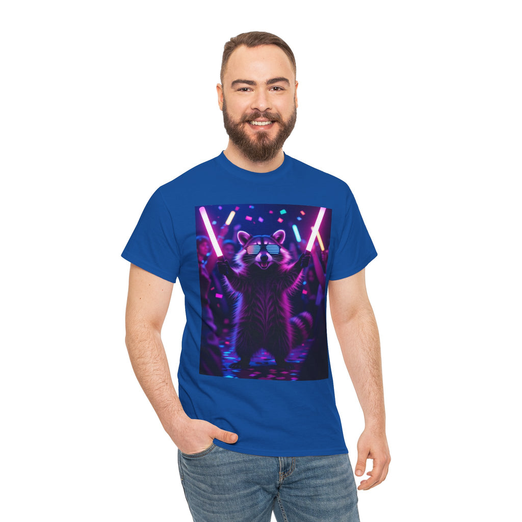 Raccoon Raver, Unisex Cotton Tee