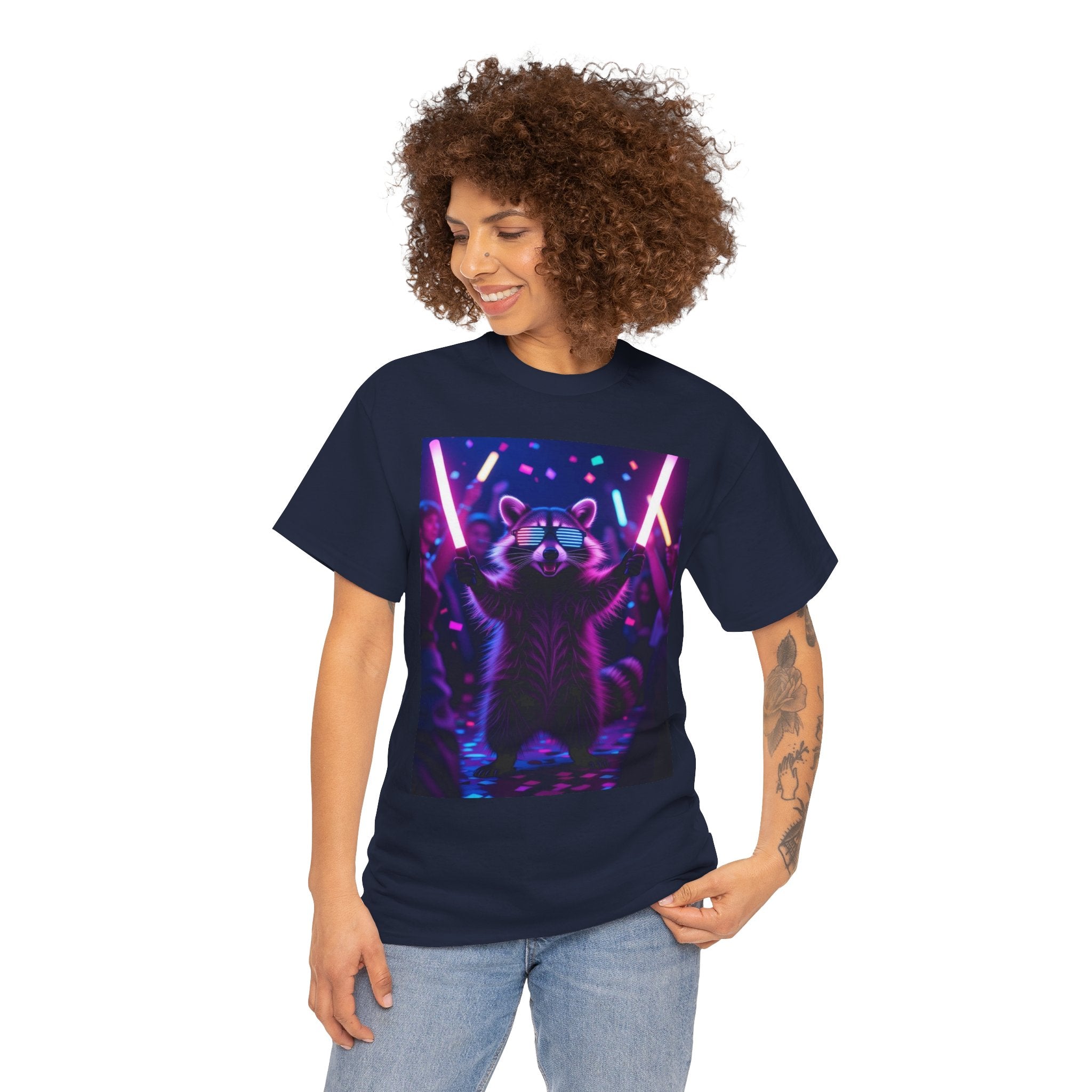 Raccoon Raver, Unisex Cotton Tee