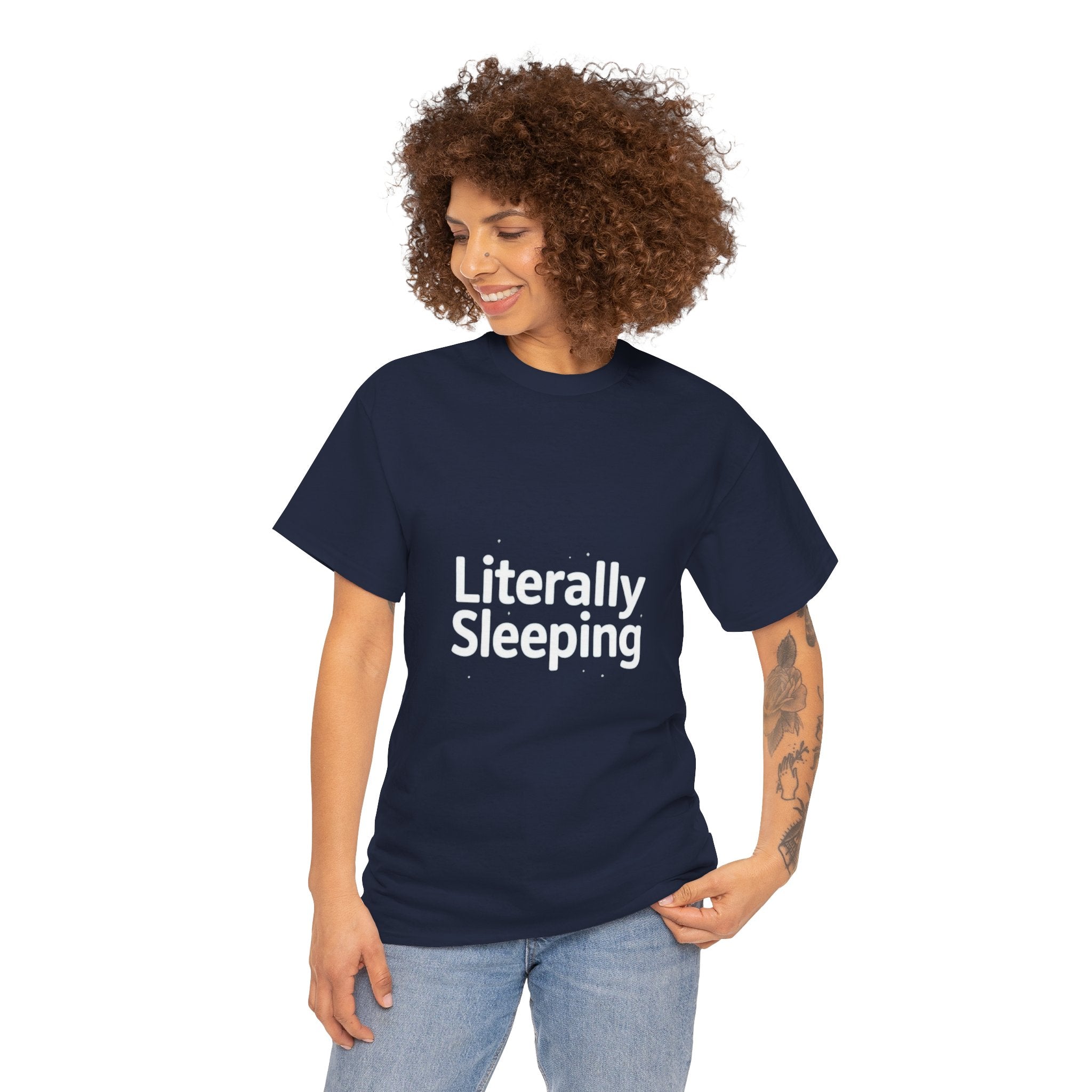 Literally Sleeping, Unisex Cotton Tee