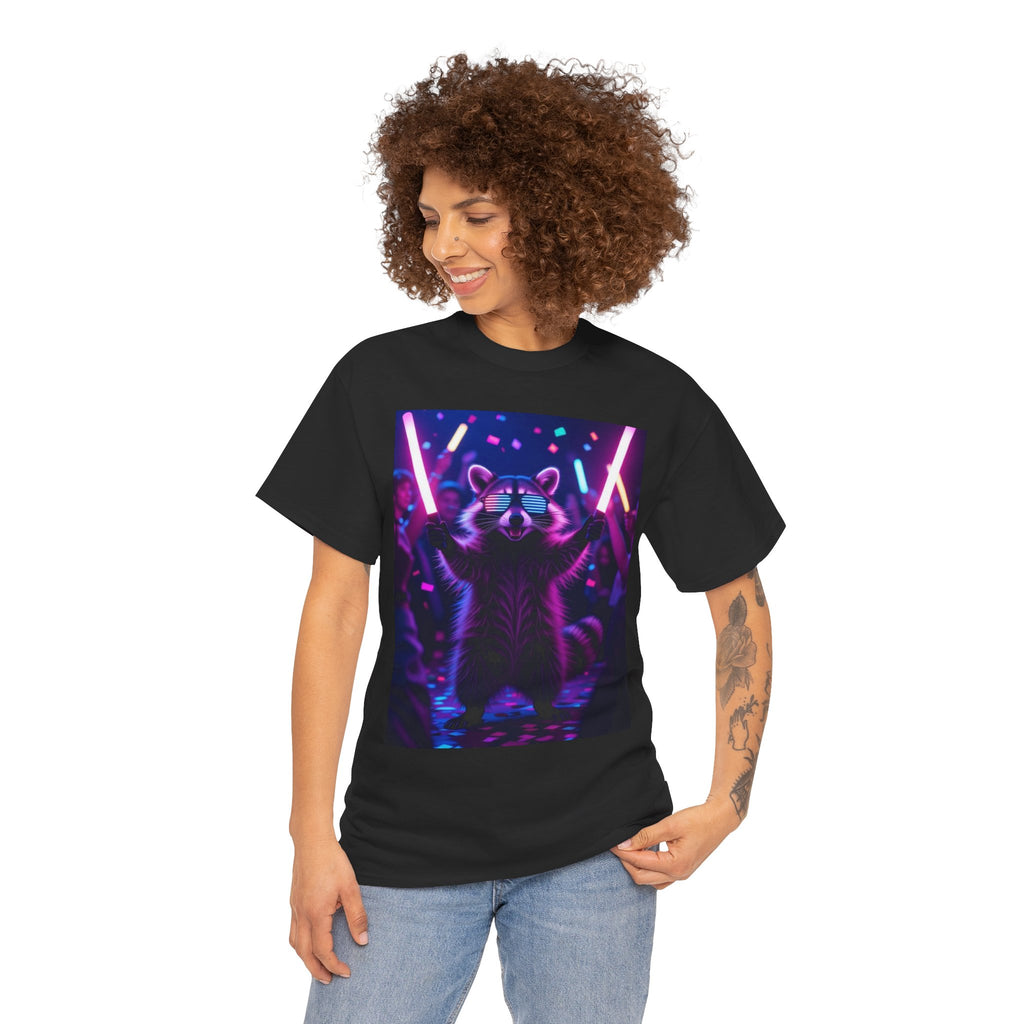 Raccoon Raver, Unisex Cotton Tee