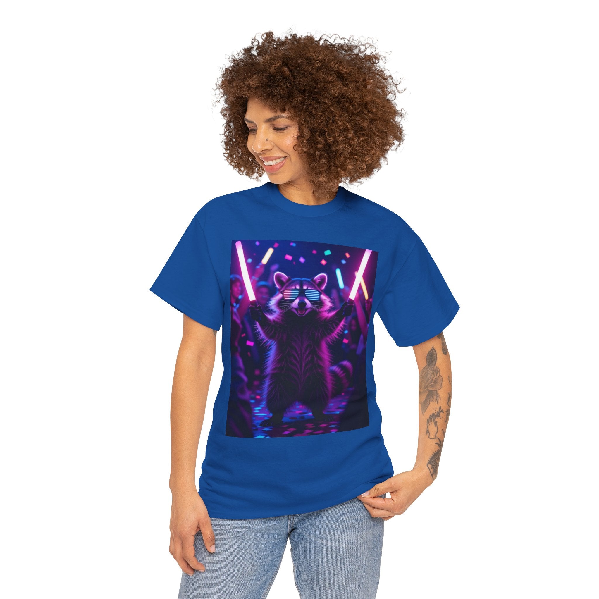 Raccoon Raver, Unisex Cotton Tee