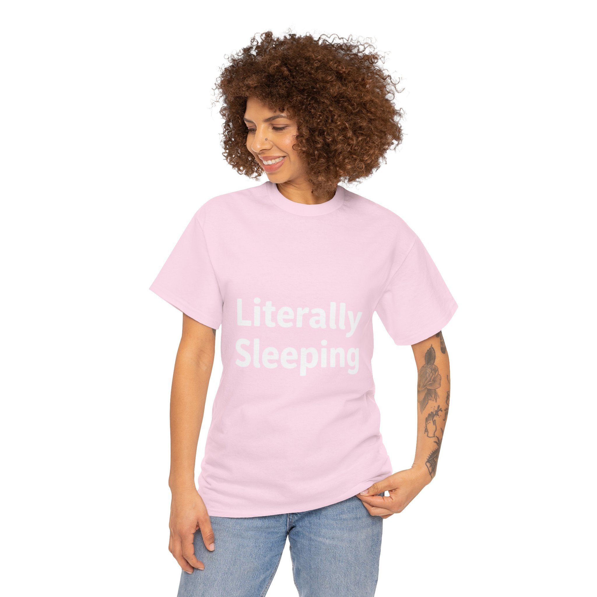 Literally Sleeping, Unisex Cotton Tee