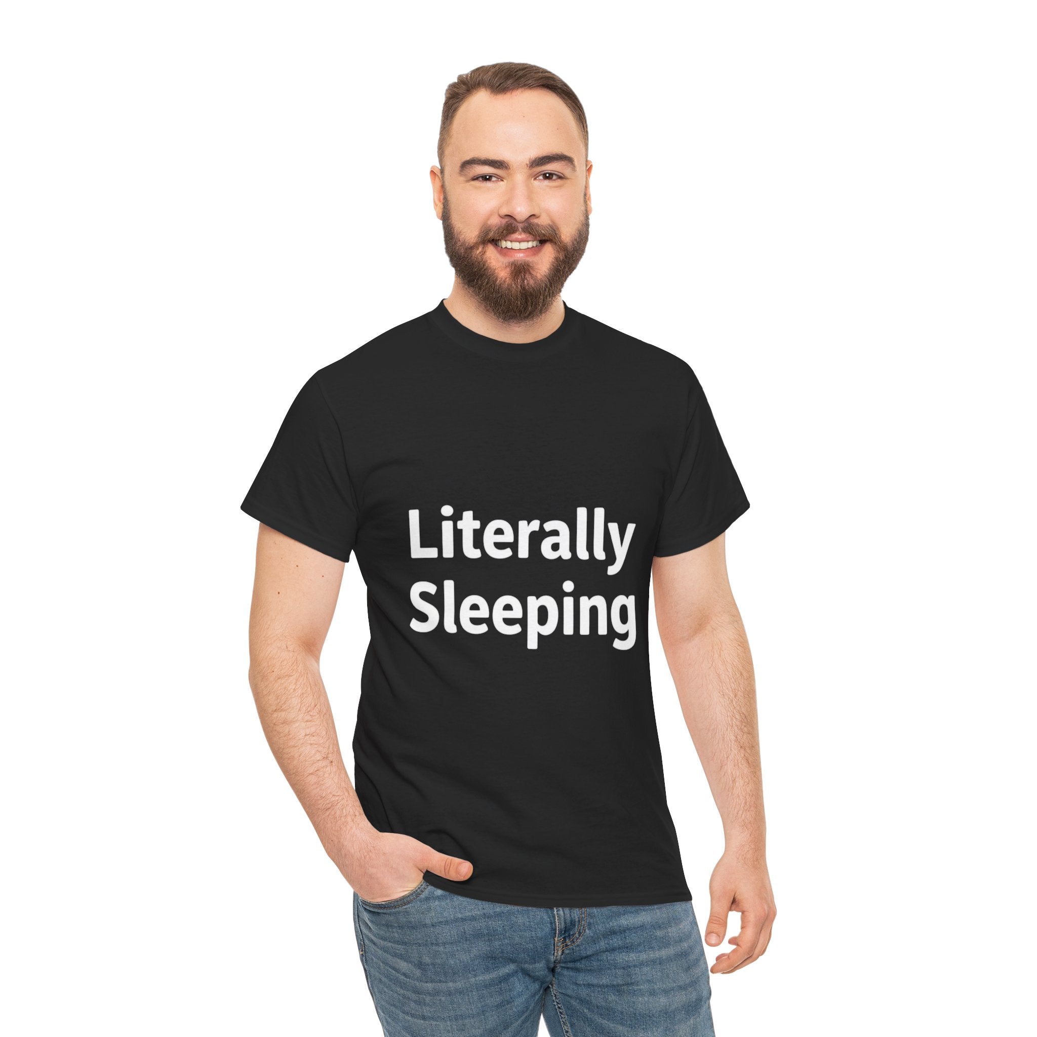 Literally Sleeping, Unisex Cotton Tee