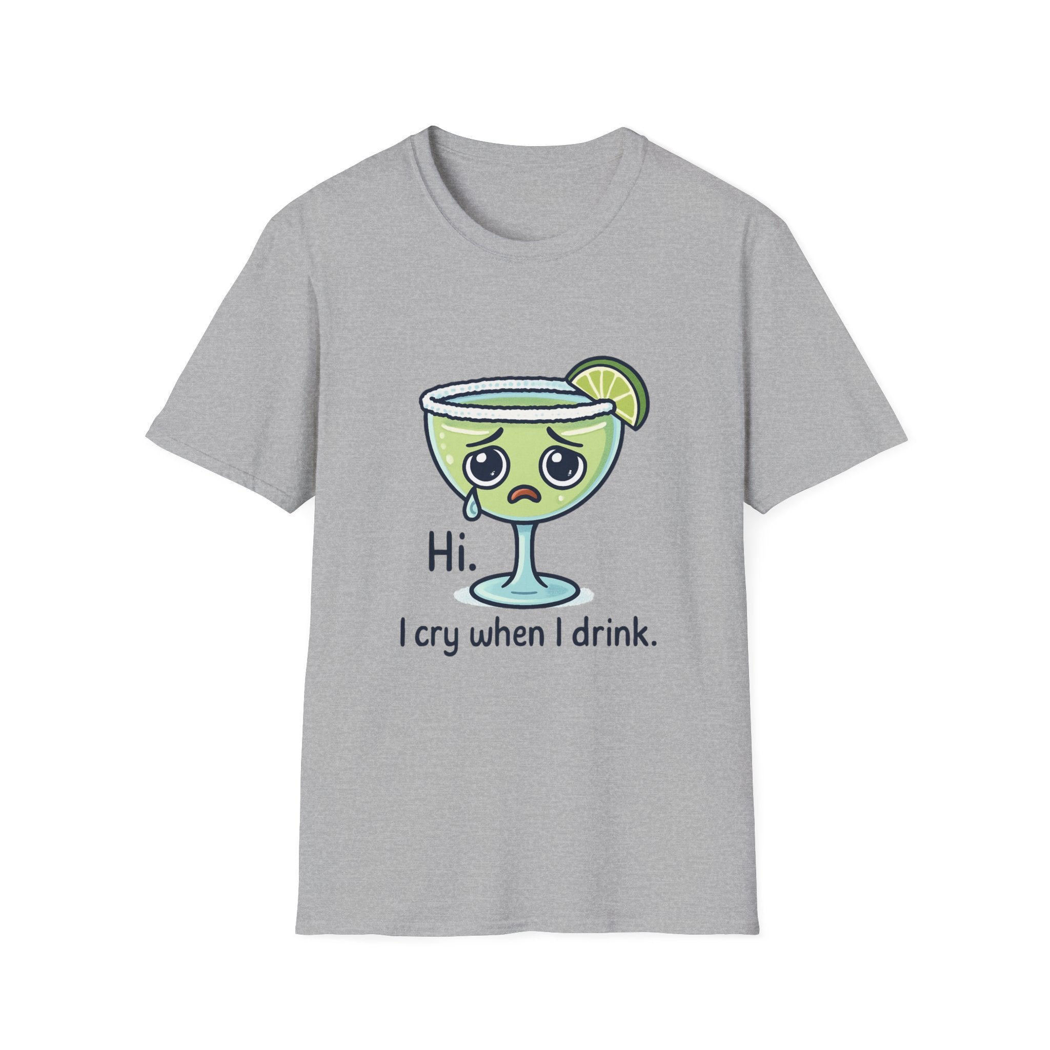 Hi. I cry when I drink, Unisex Cotton Tee