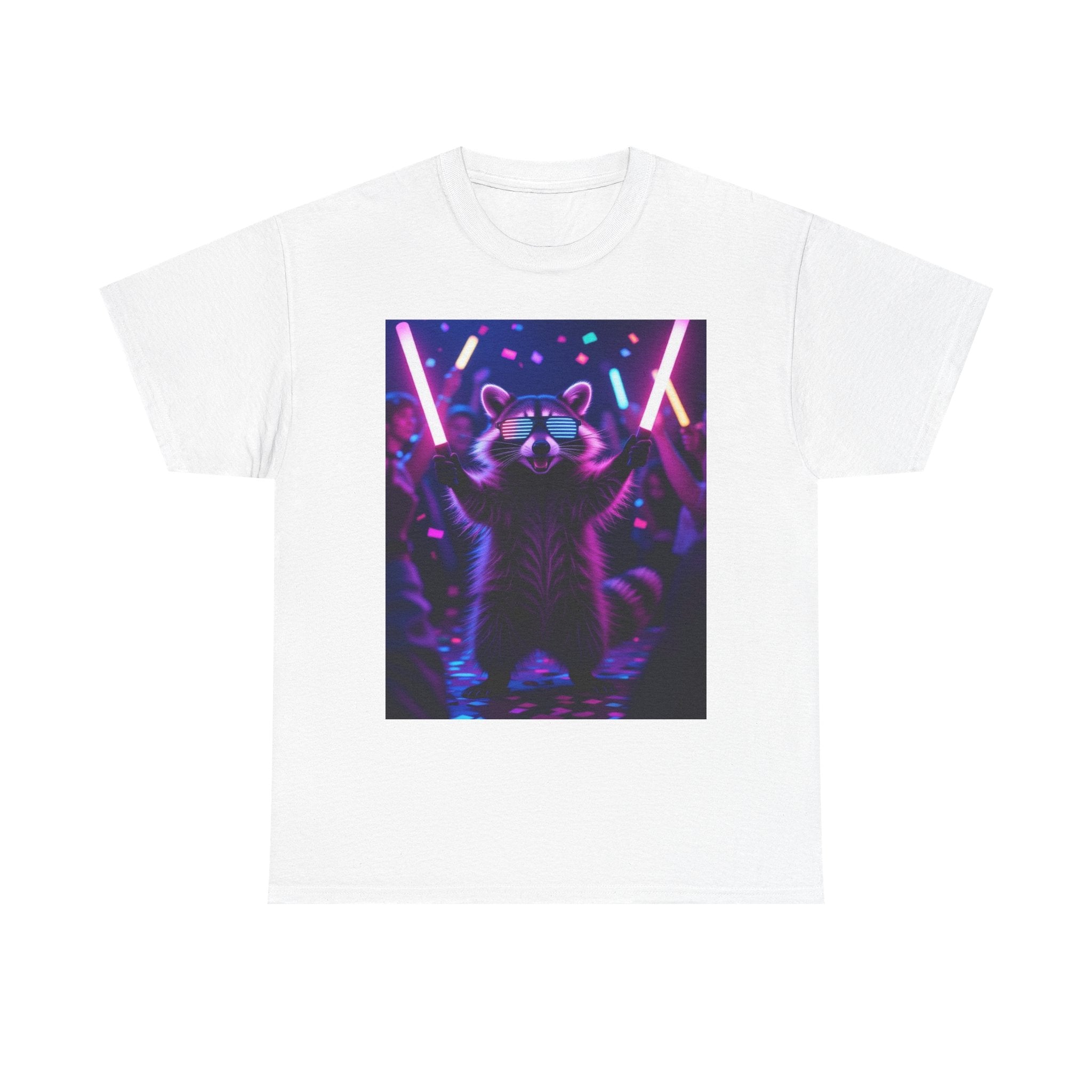Raccoon Raver, Unisex Cotton Tee