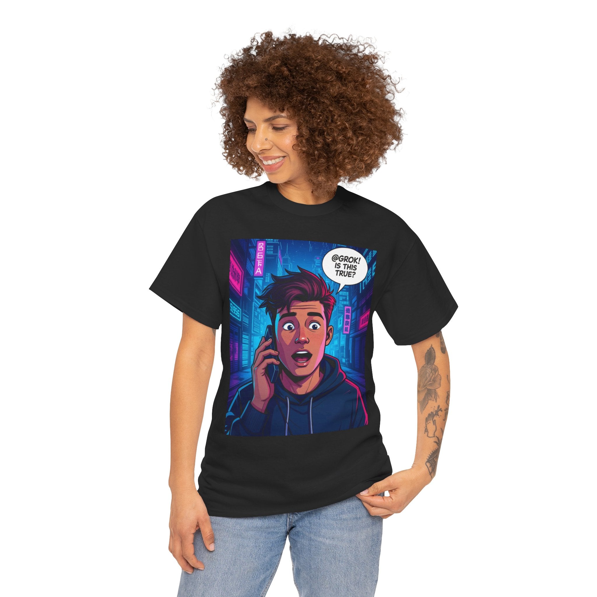 @Grok Is This True, Unisex Cotton Tee