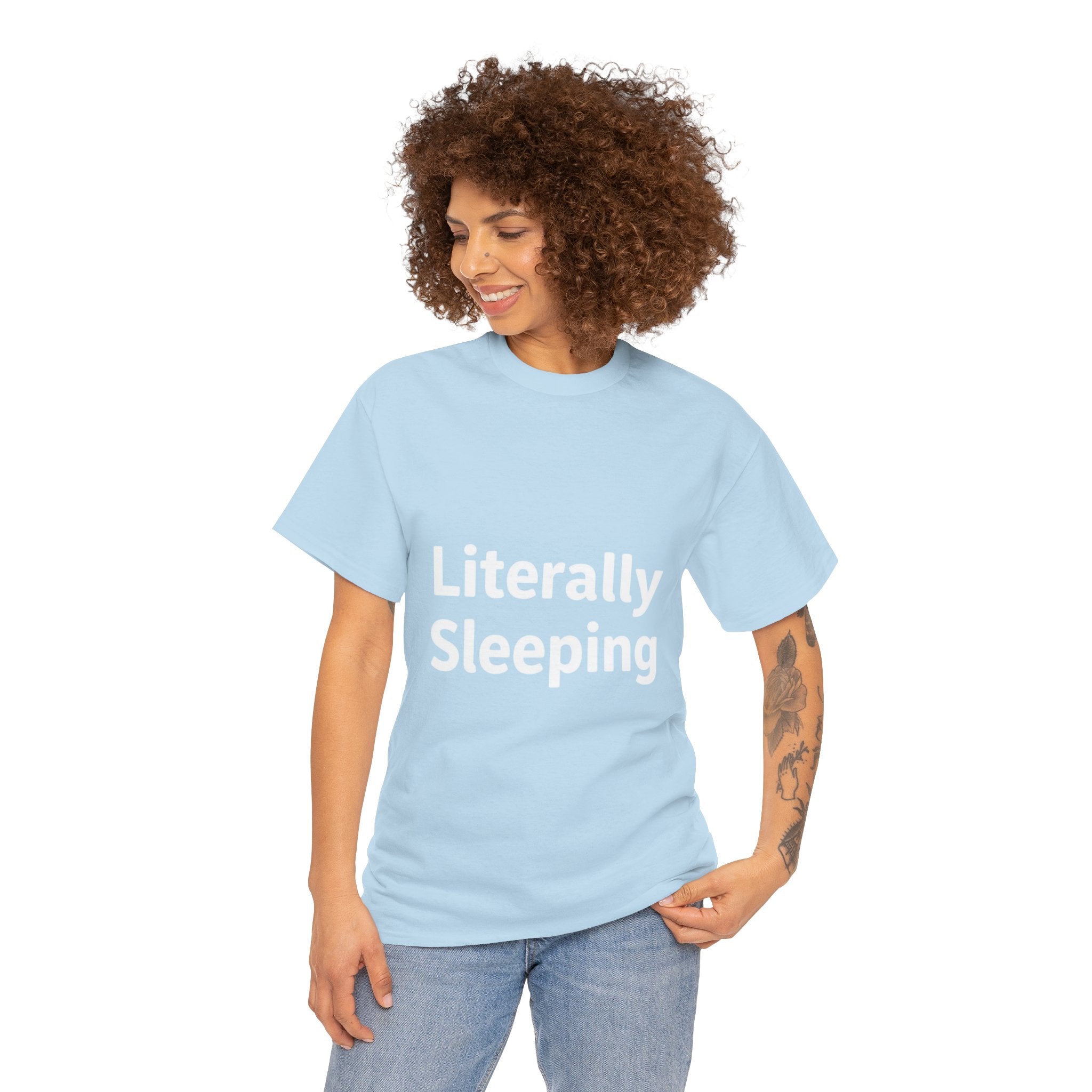 Literally Sleeping, Unisex Cotton Tee