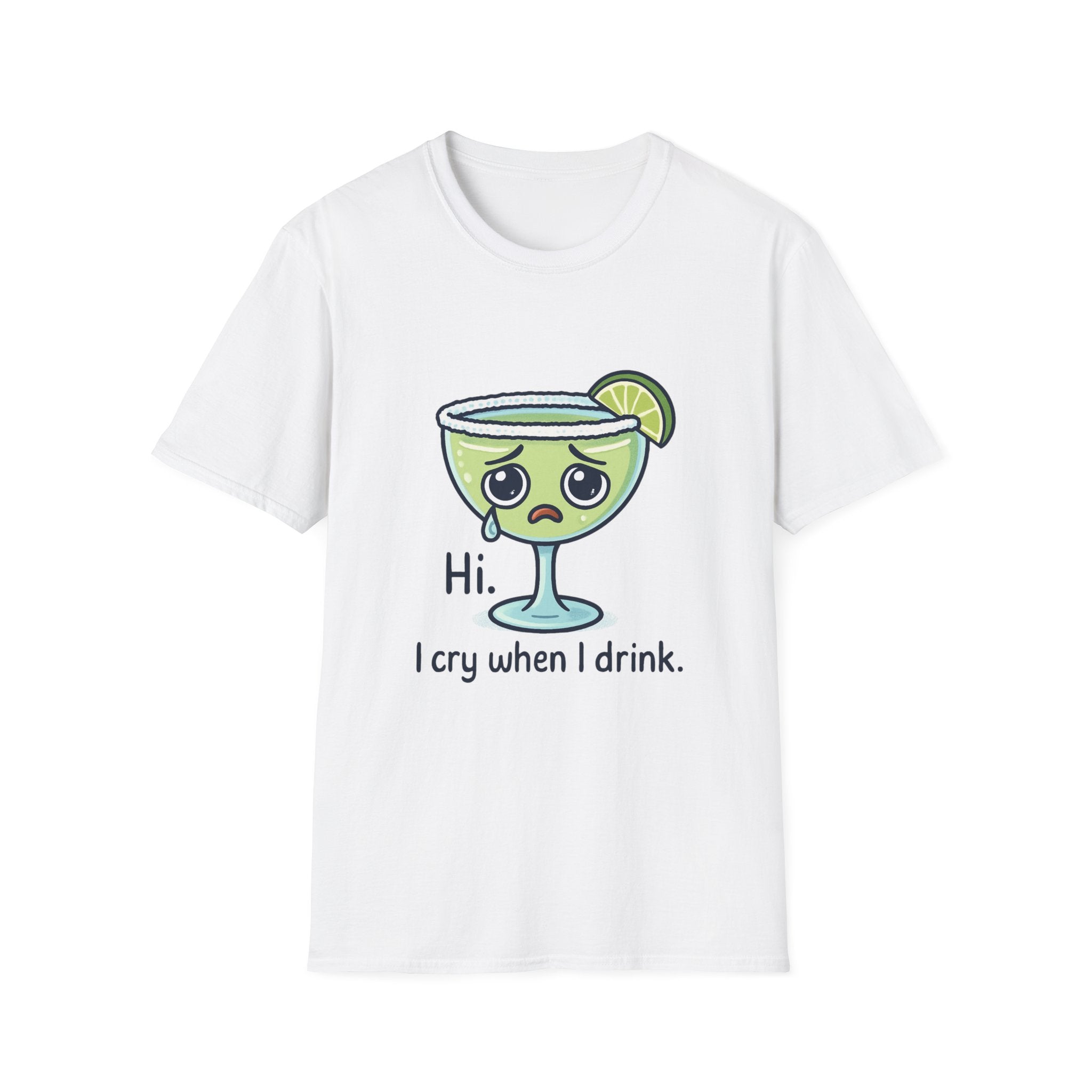 Hi. I cry when I drink, Unisex Cotton Tee