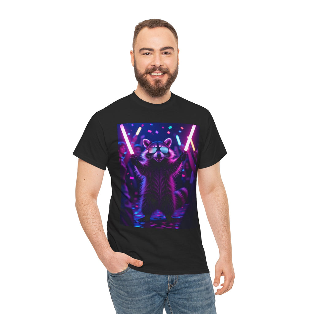 Raccoon Raver, Unisex Cotton Tee