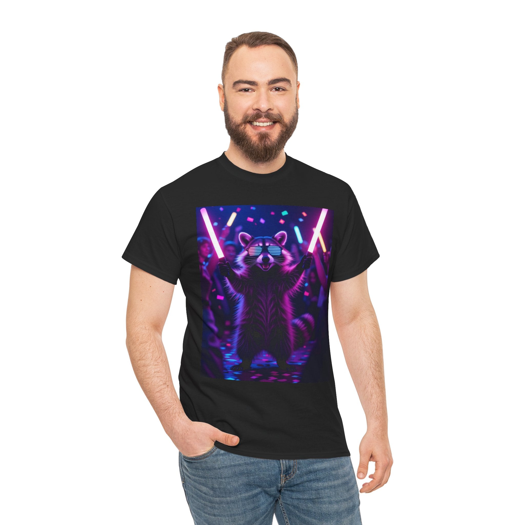Raccoon Raver, Unisex Cotton Tee