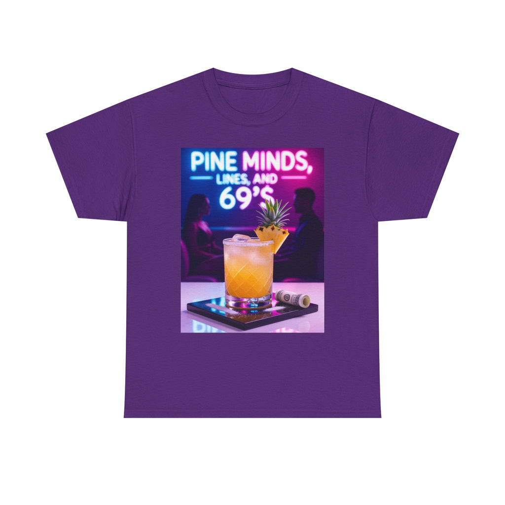 Pine Minds, Lines, and 69’s, Unisex Cotton Tee