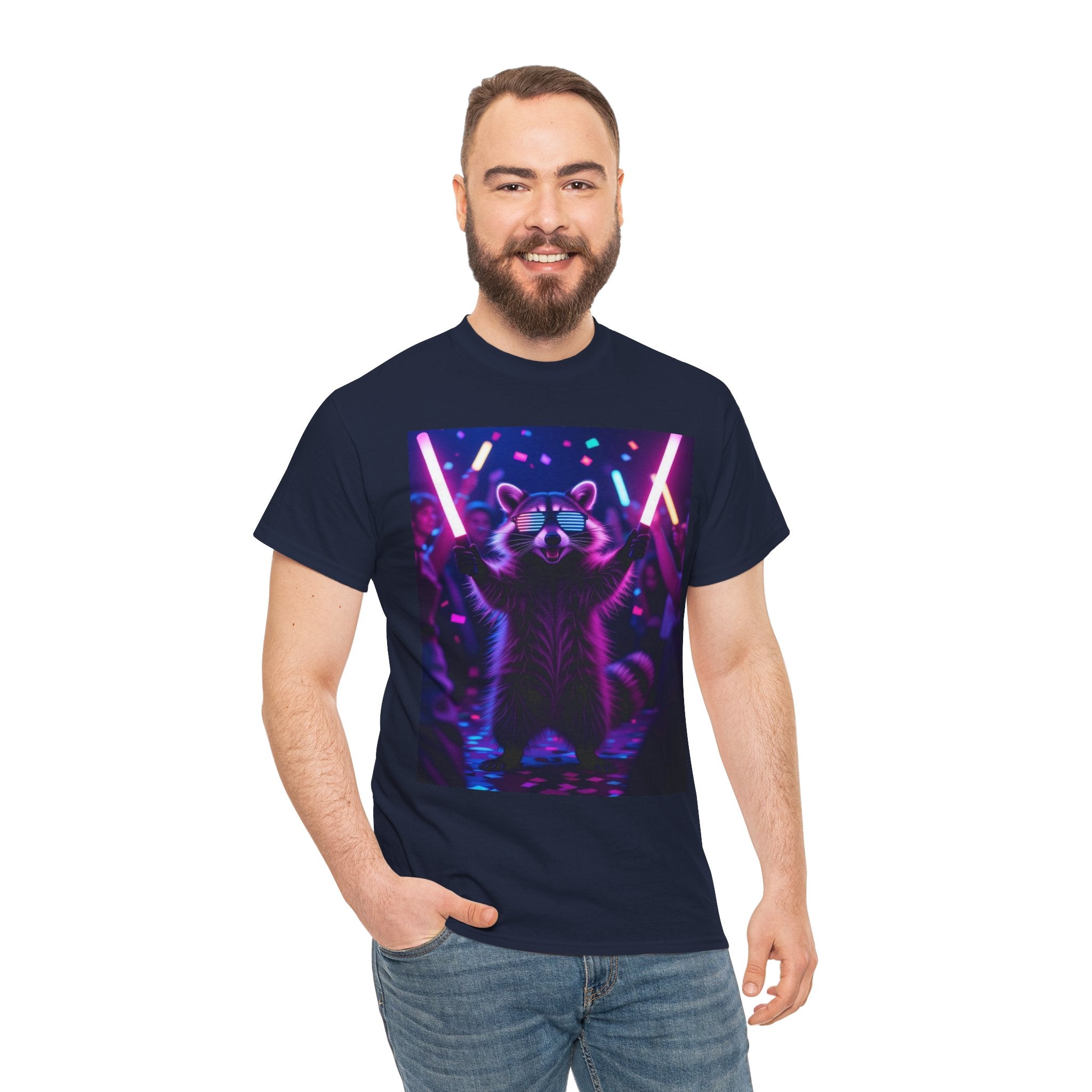 Raccoon Raver, Unisex Cotton Tee
