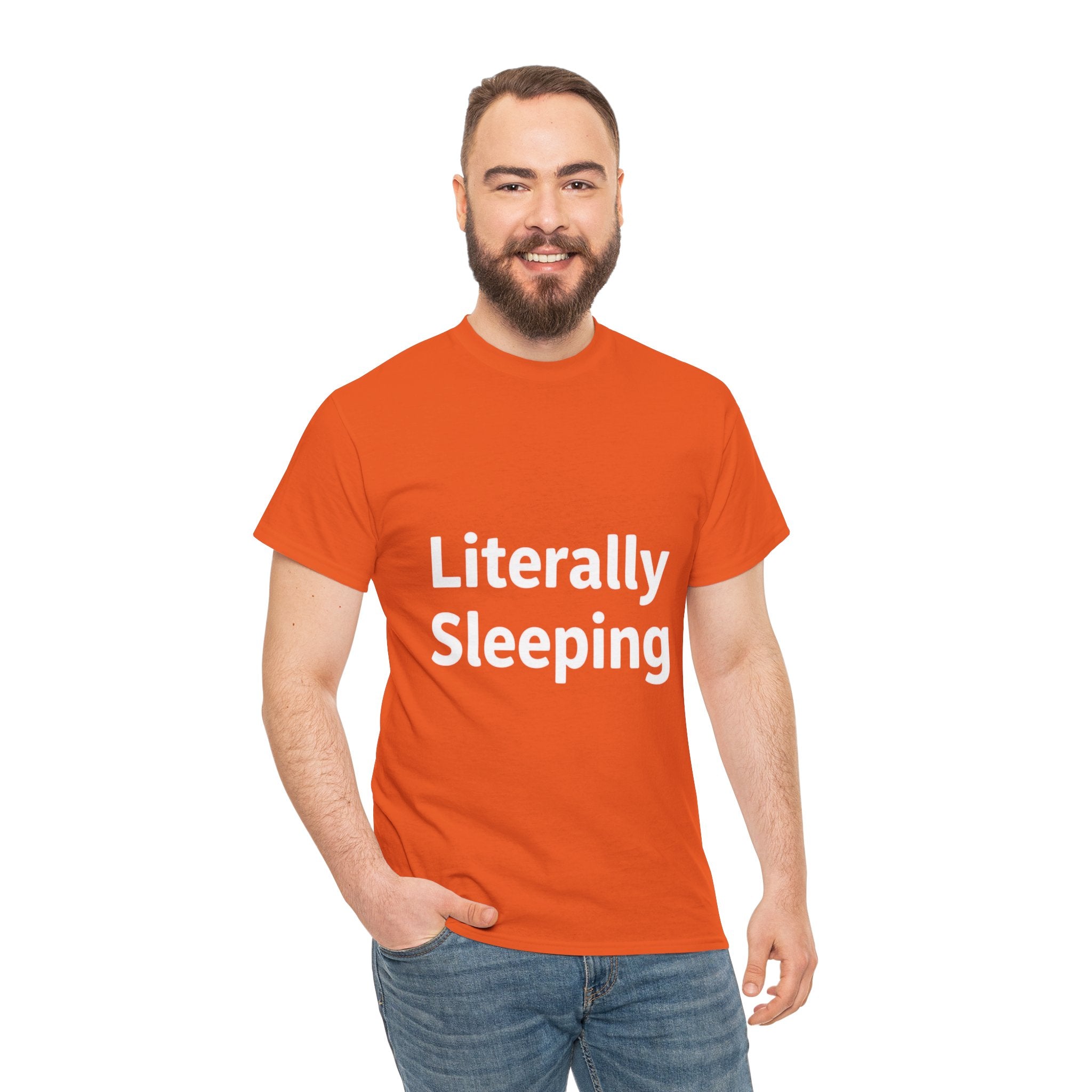 Literally Sleeping, Unisex Cotton Tee